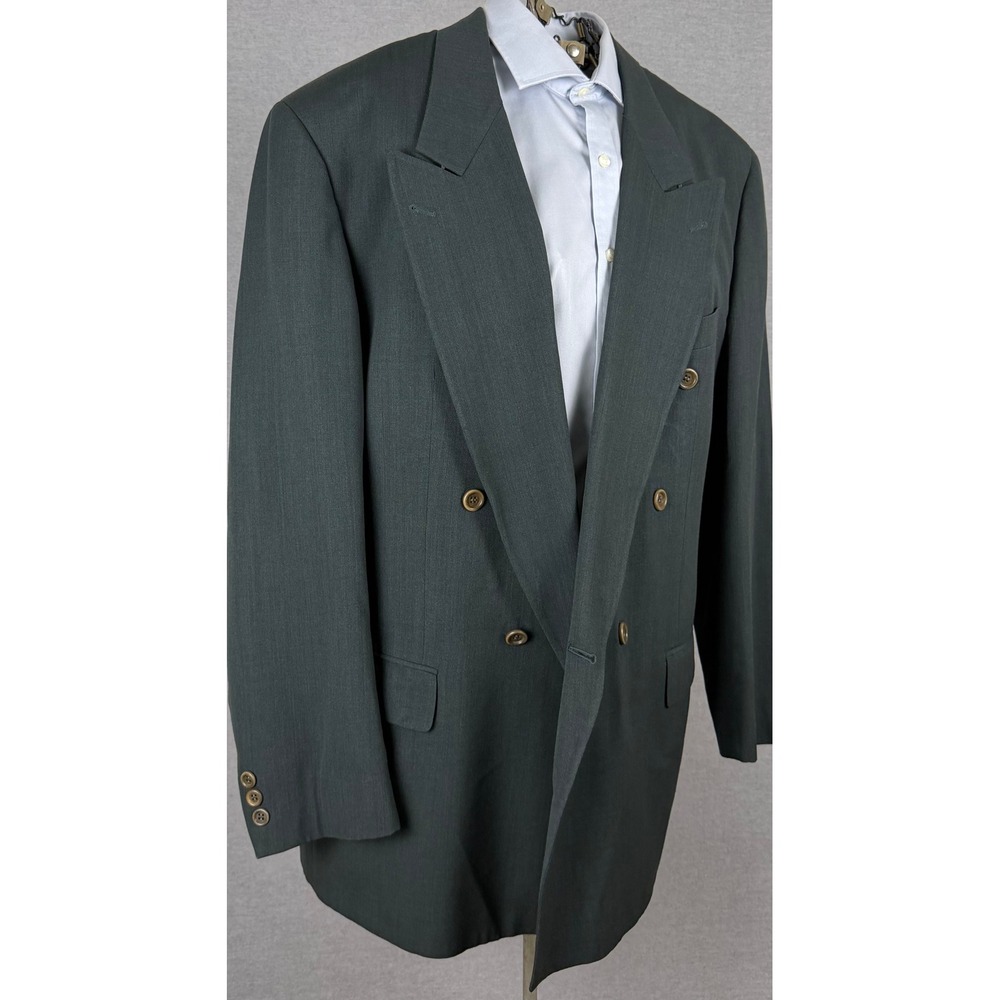Hugo Boss Vintage Double Breasted Blazer Dark Green Al Capone Chicago 44L